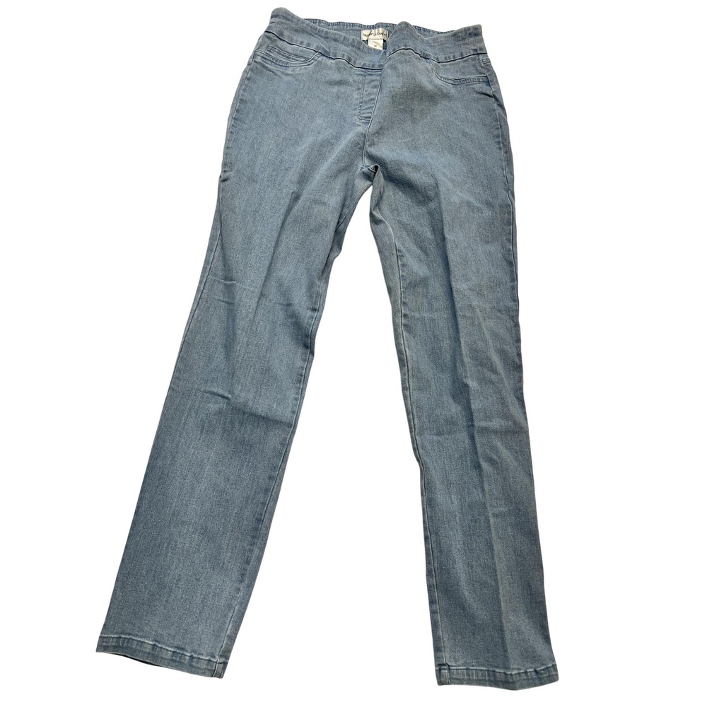 Draper's & Damon's Jeans Womens Medium Light Wash Pull-On Stretch Elastic Waist